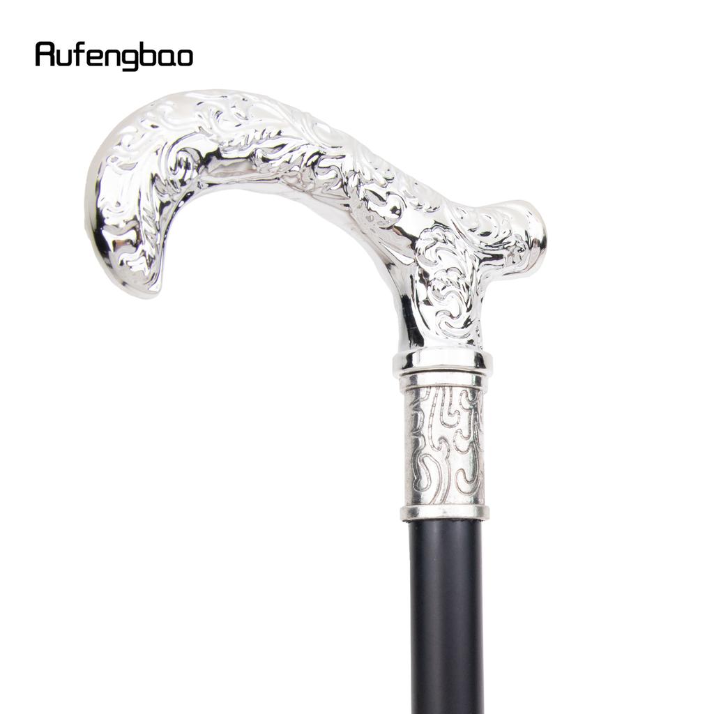 White Flower Pattern Walking Cane Fashion Decorative Walking Stick Gentleman Elegant Cosplay Cane Knob Crosier 93cm