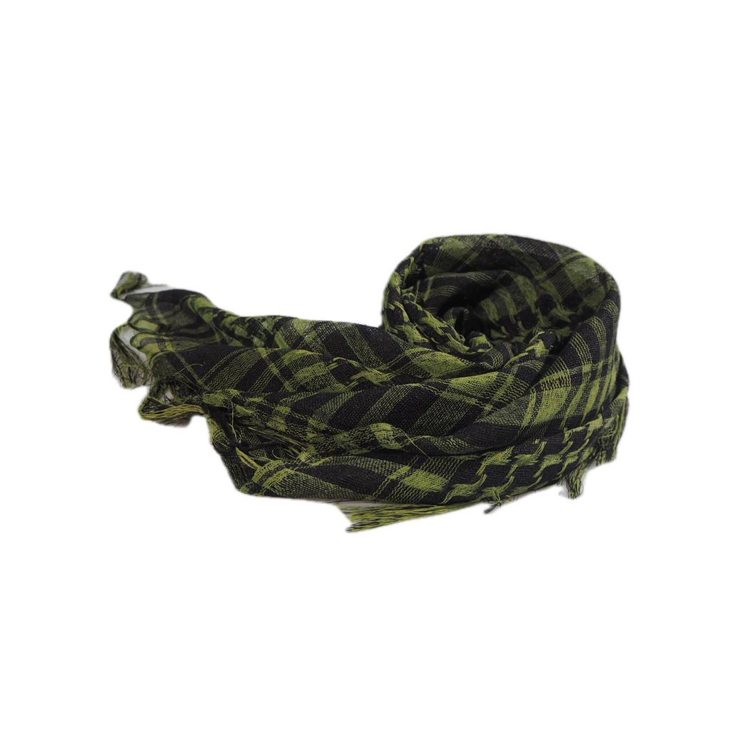 Silk Houndstooth Tactical Desert Scarf with Tassels for Outdoor Use