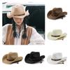 Регулируемая шляпа Ковбойская соломенная шляпа На открытом воздухе Пляжная шляпа от солнца Широкие поля Верховая езда