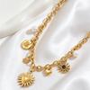 Hot-selling light luxury fashion gold-plated sunflower moon love gemstone pearl accessories pendant chain necklace batch