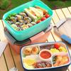 Tableware 2 Layer Lunch Box Leak Proof 2000ML Food Storage Container with Dressing Container Compartment Salad Box Worker