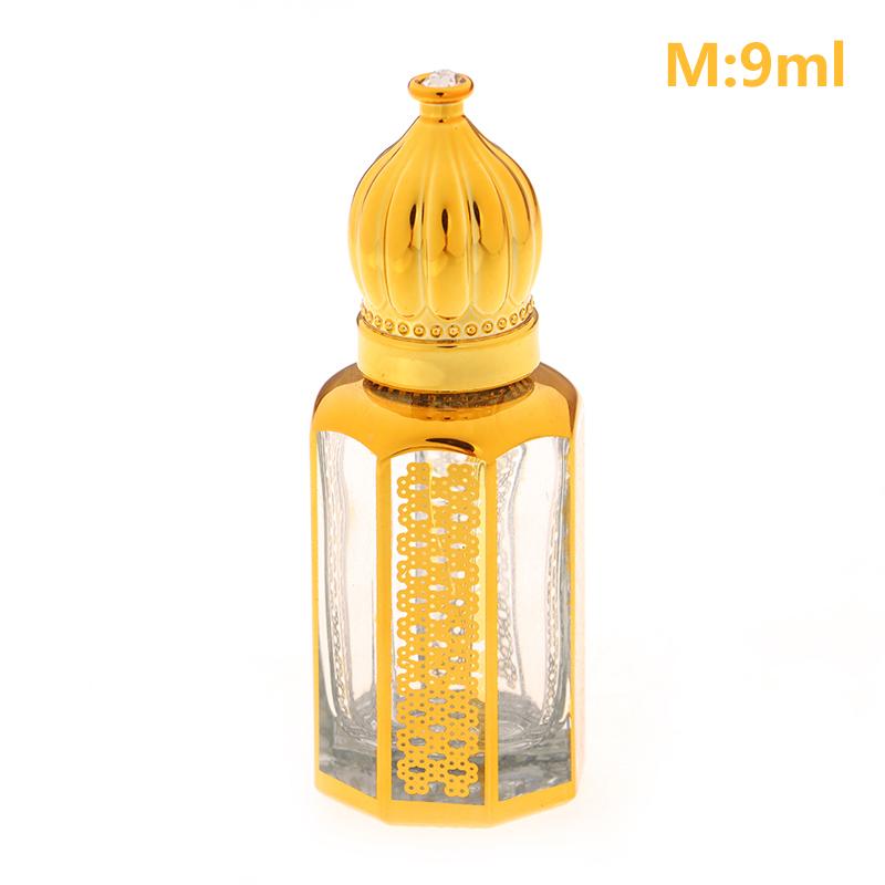 6/9/12 мл портативные стеклянные флаконы с роликами для эфирных масел арабские золотые многоразовые флаконы для духов пустые контейнеры с роликовыми шариками