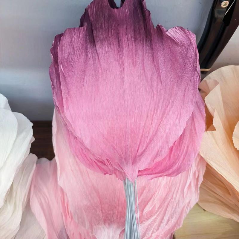 10 Pcs Crepe Paper Petals Artificial Peony Flower DIY Handmade Wedding Decor Paper Flowers Birthday Party Home Background Wall
