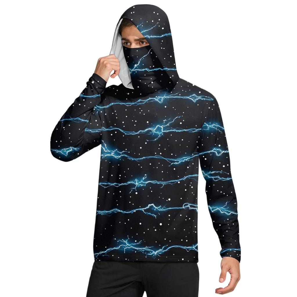 Мужская рубашка с маской Легкая с длинным рукавом Капюшон Для пеших прогулок Рыбалки Для выступлений