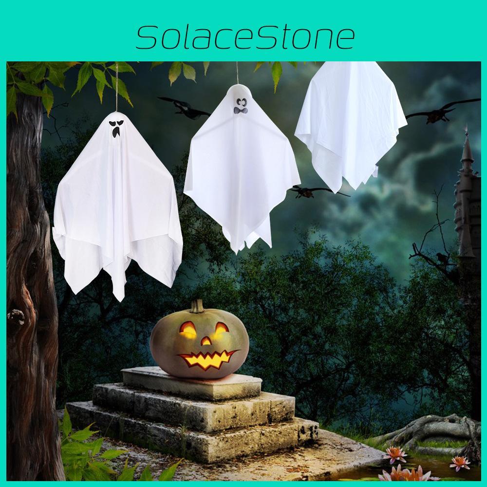 Charming Fabric Ghost Hanging Props For Halloween Party Yard Decoration And Setup