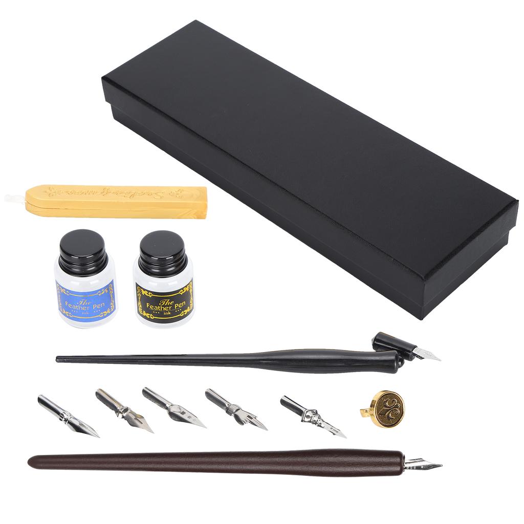 Wood Handle Students Calligraphy Pen Ink Writing Pen Nibs Calligraphy Tool Set for Beginners2#