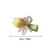 Sweet Tulip Pearl Hairpin Premium Sense Bangs Side Headdress Pearl Bowknot Hair Clip  Daily Wear