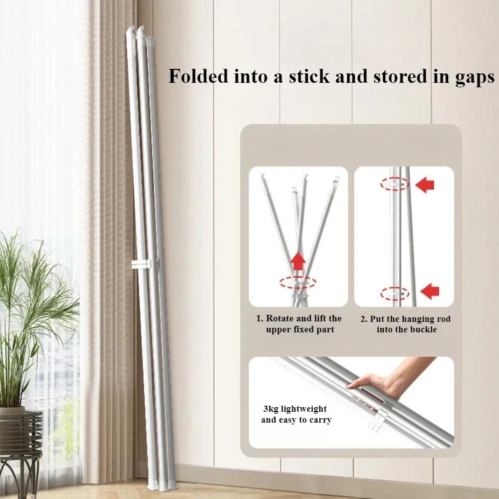 Foldable Clothes Hanger Floor Type Quickly Folding Household Drying Rack Indoor Balcony X-shaped Outdoor Simple Clothes Rack