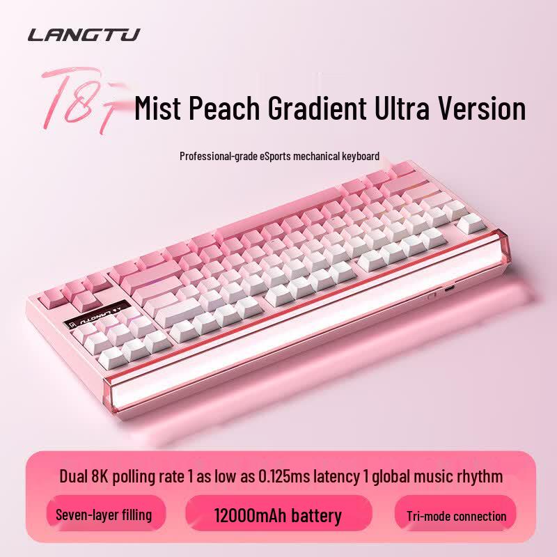 Langtu T87 Ultra Трехрежимная RGB Механическая Клавиатура с Горячей Заменой