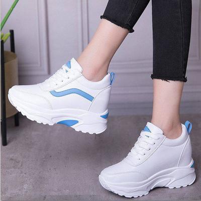 Модные женские спортивные туфли с внутренней высотой 8 см, на толстой подошве, водонепроницаемые, универсальные, повседневные, женские, спортивные туфли, размер 34-40