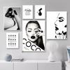 Fashion Black White Nail Technician Salon Posters Prints Beauty Nail Shape Makeup Canvas Painting Wall Art Pictures Home Decor