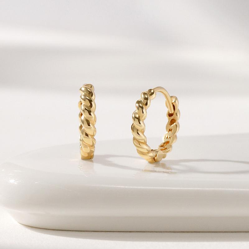 Mcel 14K/18K Mild Twist Ring Earrings