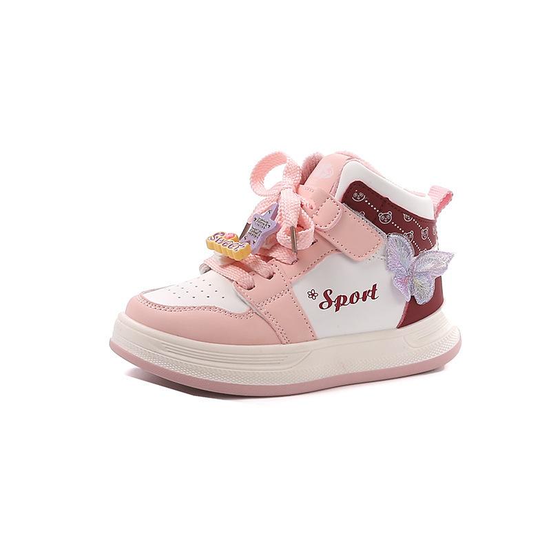 New autumn and winter girls' shoes, thick-soled sneakers for school, girls' cotton sneakers, fashionable casual shoes, trendy