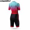 Womens Triathlon Cycling Suit With Print Design Quick-Dry Sportswear Road Bike Running Swim Transition