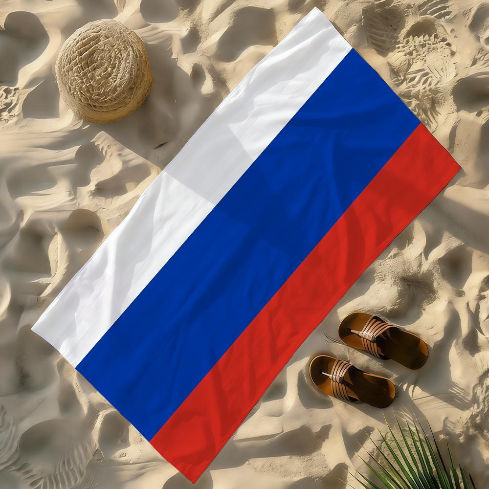 Флаг России Полотенце Мягкое Легкое Анти-Песок Большое Пляжное Полотенце Быстросохнущее Ванна Спорт Семья