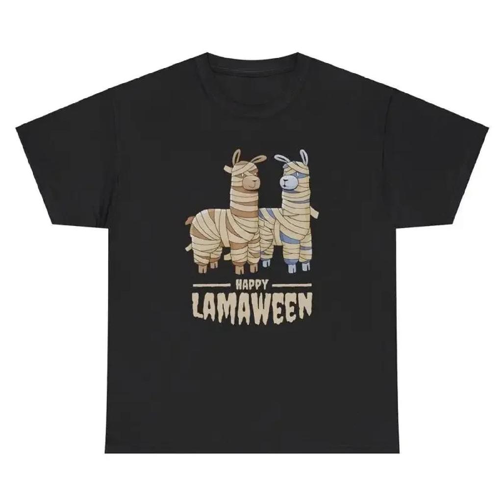 Happy Llamaween TShirt Funny Llama Halloween Spooky Gen Z Cute Humor Graphic Tee
