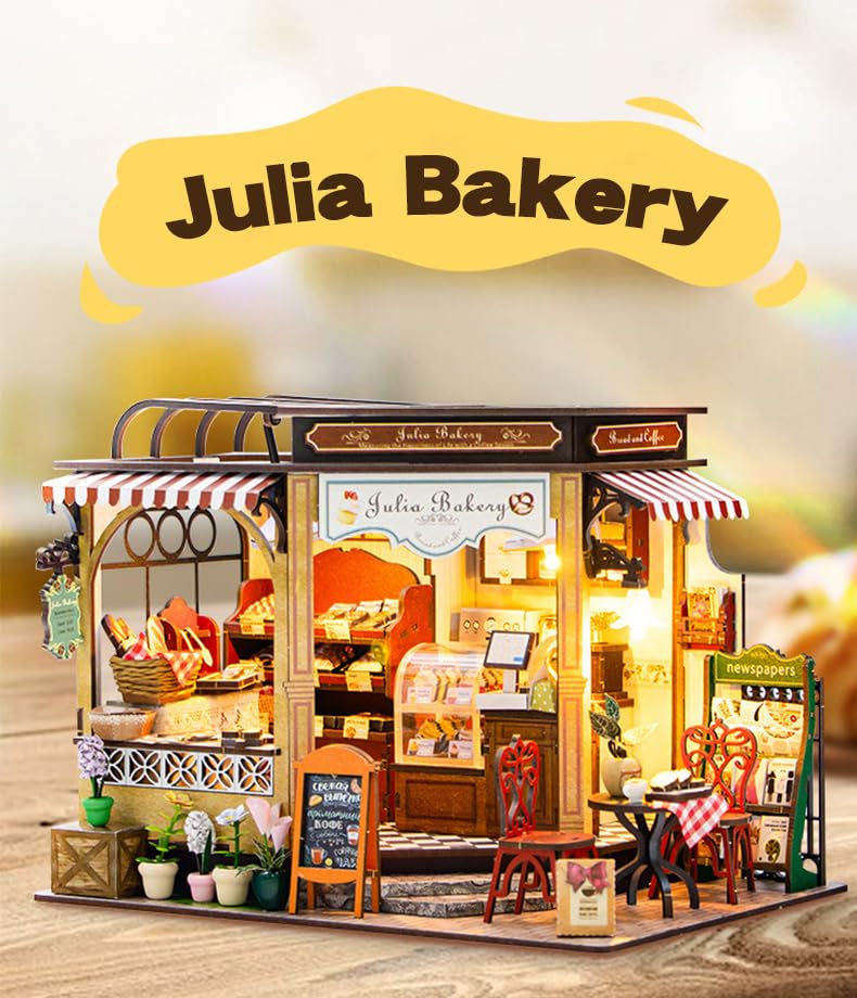 (t-FREAK) Dollhouse DIY Kit Set Miniature Bakery Julia Bakery