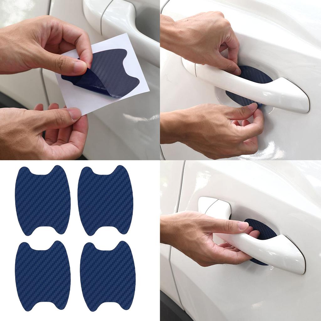 4 шт./компл. наклейки на дверь автомобиля, углеродное волокно, устойчивое к царапинам покрытие, защитная пленка для автомобильных ручек, внешние автомобильные аксессуары