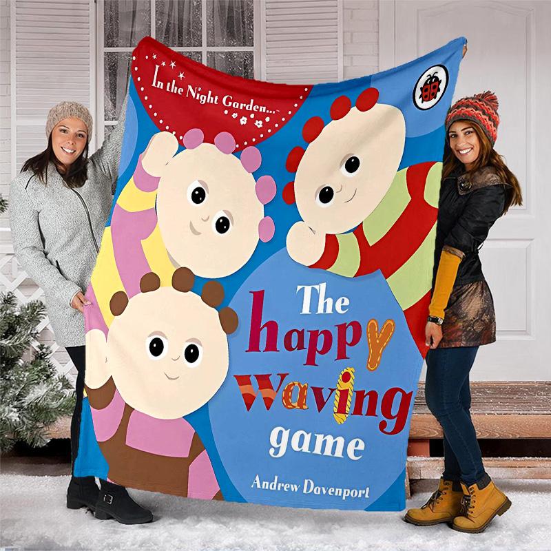 1pc In the Night Garden2 Theme Blanket - Digital Print, Polyester, Cozy for All Seasons, Perfect for Outdoor, Camping, and Travel