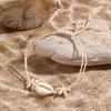 Women Shell Bracelet Starfish Pendant Braided Adjustable Tassel Beads Bohemian Style Vacation Beach Bracelet Lady Jewelry
