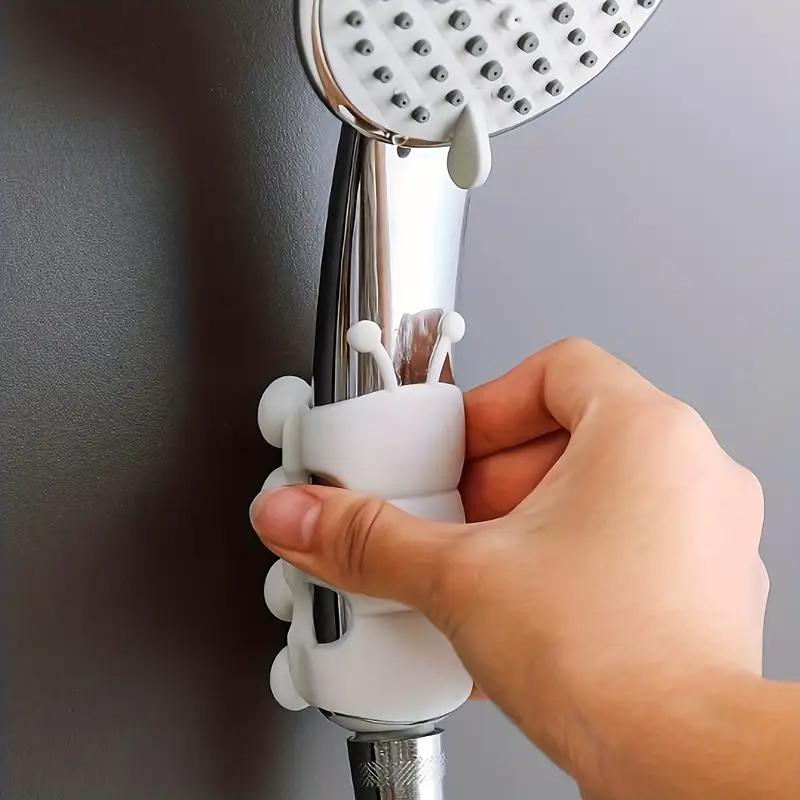 1 шт. Гусеница Присоска для душа Силиконовый Универсальный кронштейн без перфорации Держатель для душевой лейки для ванной комнаты Сильная адсорбция Фиксатор Основание