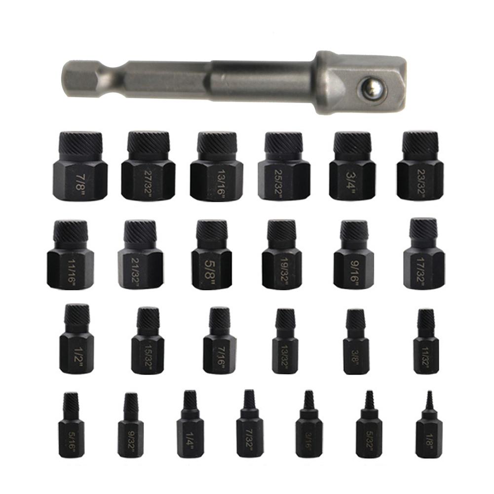 26/10 Pcs/Set Broken Screw Remover Tools Boxed Disassemble Screws Bolt Stud Slip Teeth Removing for Cars and Construction Sites