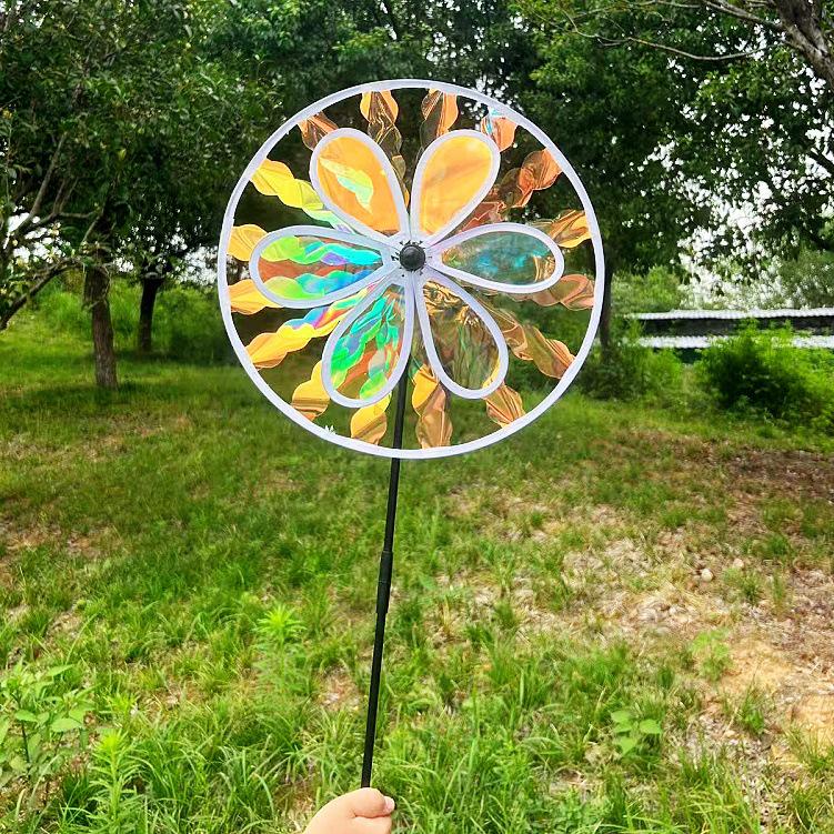Двухслойная лазерная ослепительная игрушка-ветряная мельница для уличного декора