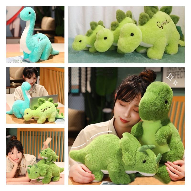 Large Size Jurassic Dinosaur Park Plush Toy Green Stegosaurus Triangular Dragon Tyrannosaurus Rex Cartoon Stuffed Animal