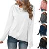2024 Women's Wear 's New  Autumn Solid Color Pullover Pile Neck Long Sleeve T-Shirt Loose Casual Thin