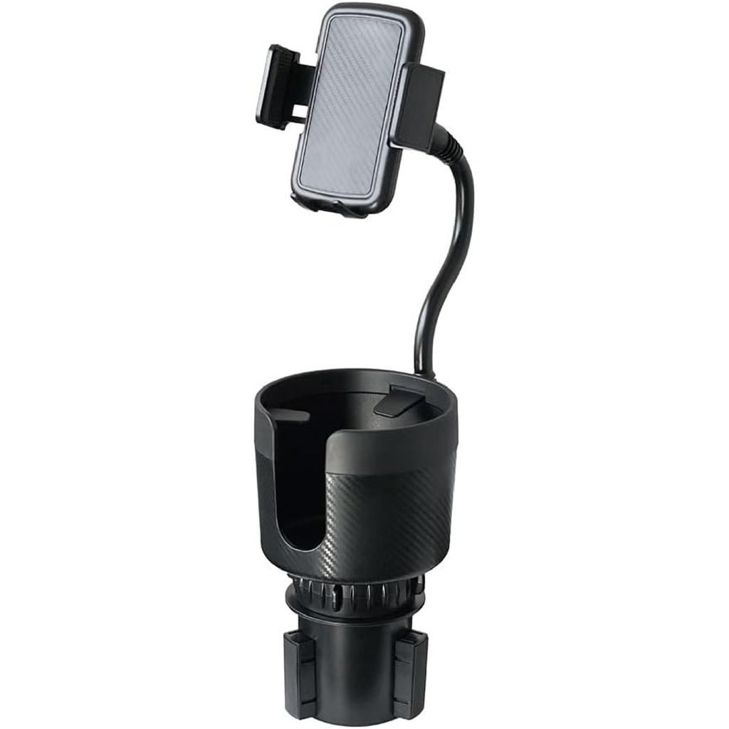 CupCargo Pro – 2-in-1 Car Cup Holder Expander and 360° Phone Mount with Adjustable Base and Flexible Neck, Universal Fit