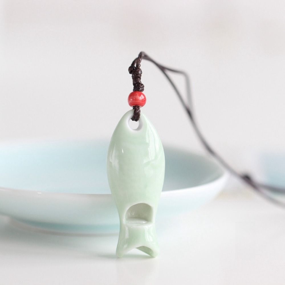 Smooth Ceramic Fish Pendant Delicate Boho Ethnic Necklace Gifts Porcelain Necklace  Friend