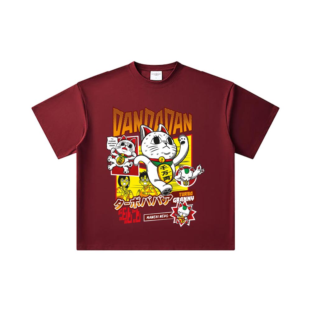 260 GSM Double Yarn 32 Count 100% Cotton Dandadan V31 Turbo Granny Print Unisex Heavy Cotton T Shirt