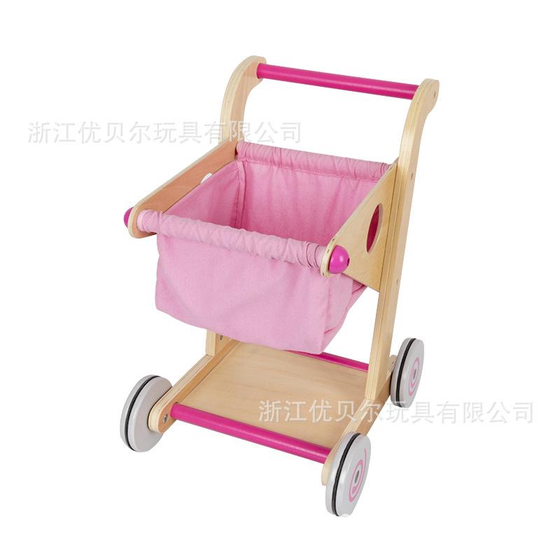 BABIBO Детская игрушечная тележка для покупок, игрушечная тележка для девочек в супермаркете, игрушечная деревянная тележка для малышей