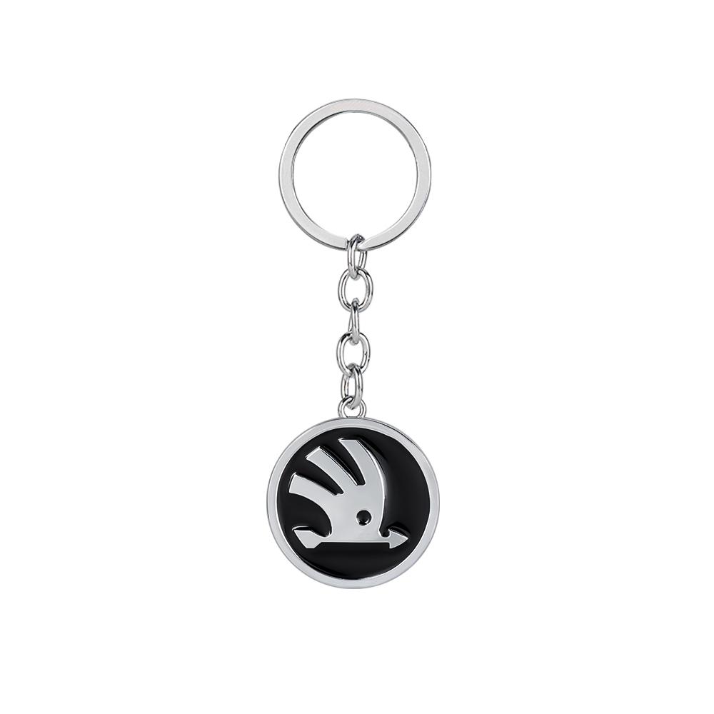 SIIY1 Metal Car Logo Keyring Keychain Badge Auto Key Holder Decoration Accessories For Skoda Kodiaq Octavia Enyaq Kamiq Scala Rapid A5