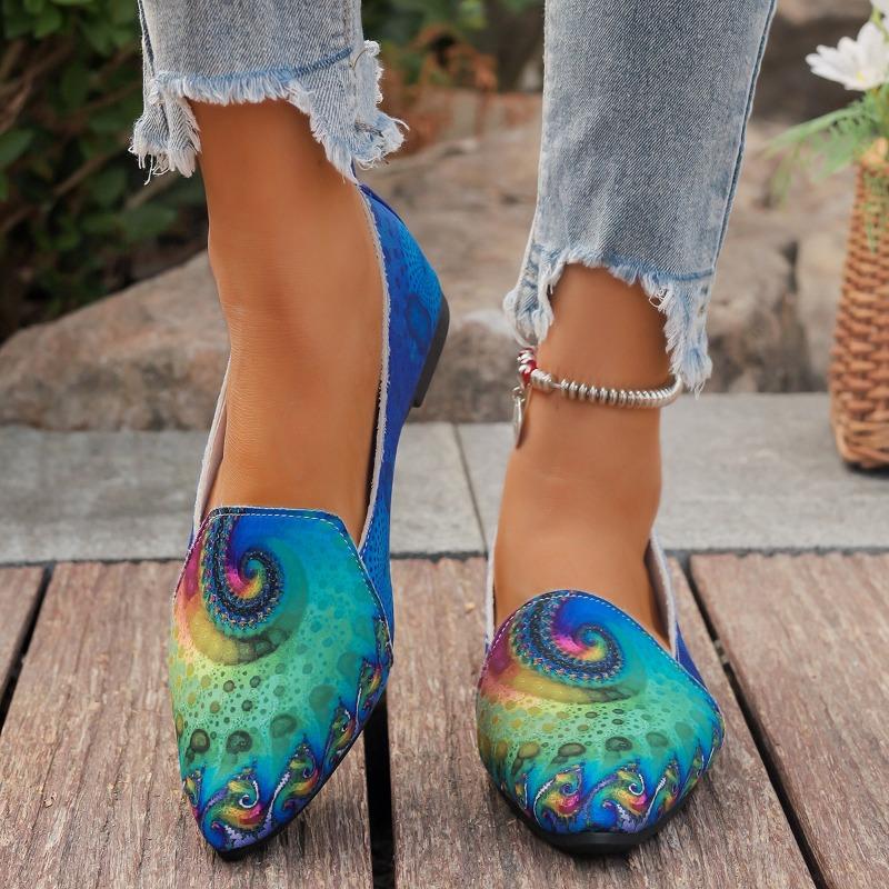 Распродажа модной женской обуви 2024 года. Женские туфли на плоской подошве с винтажным принтом. Повседневная модная обувь без каблука. Нескользящая износостойкая женская рабочая обувь.