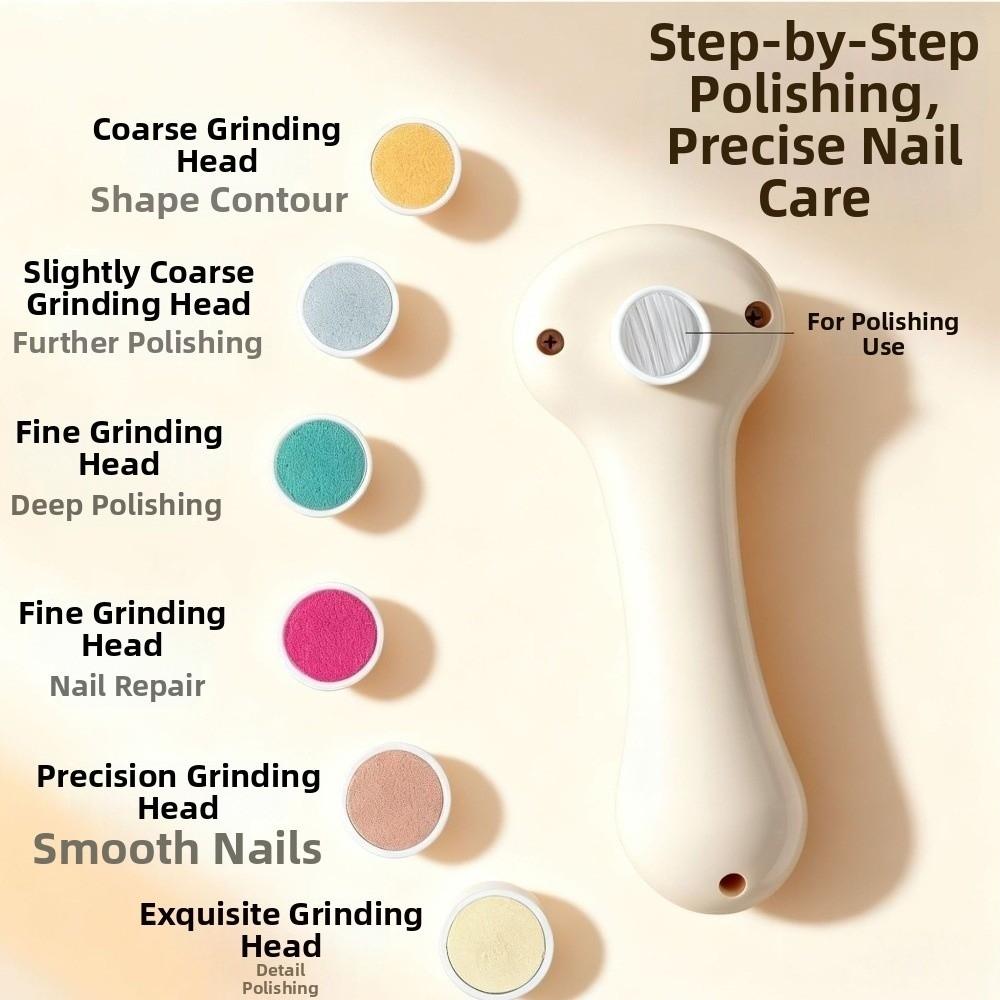 Low Noise Electric Parrot Nail Trimmer USB Charging Polisher Wheel Pet Nail Grinder Anti-Pinch with 6 Grinding Heads