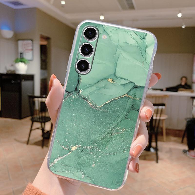 Для Samsung Galaxy S24 Чехол S24 Plus S 24 Ultra Чехол для телефона Мраморный Прозрачный Coque Мягкий ТПУ Fundas Для Samsung S25 FE S25+ Чехол