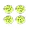 Mini Level, Round, for Inclination Measurement and Level Calibration, High Accuracy, Transparent, Compact, with Graduations, Green, Pack of 4