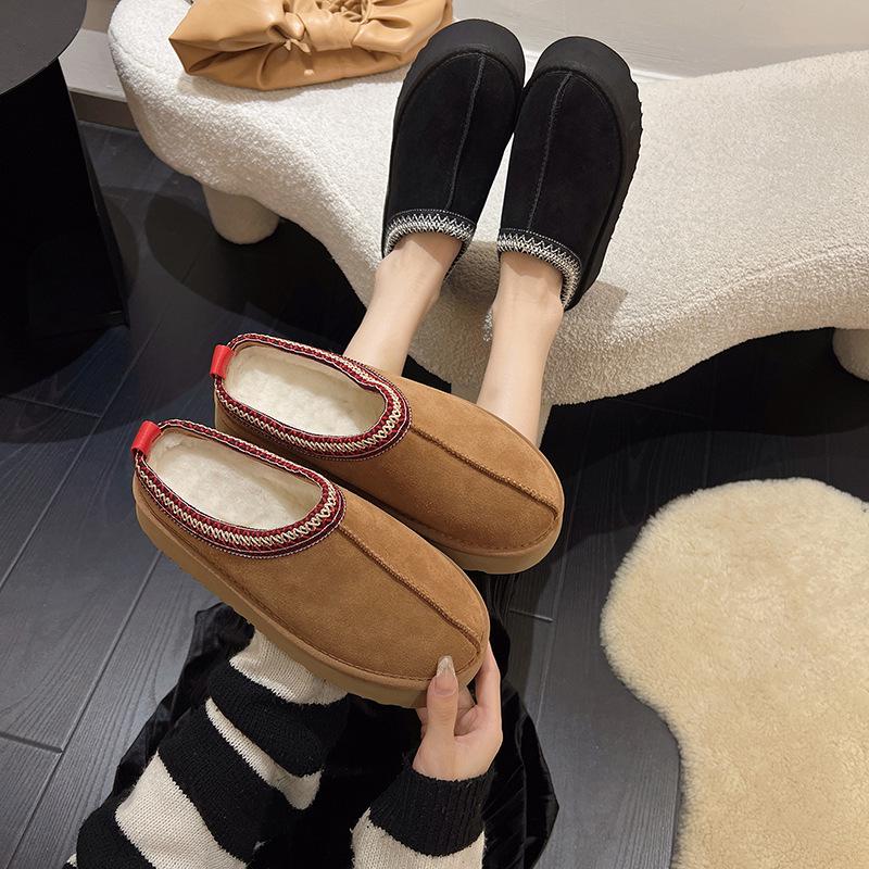 Warm and Stylish Wool Platform Loafers for Autumn and Winter Home Wear