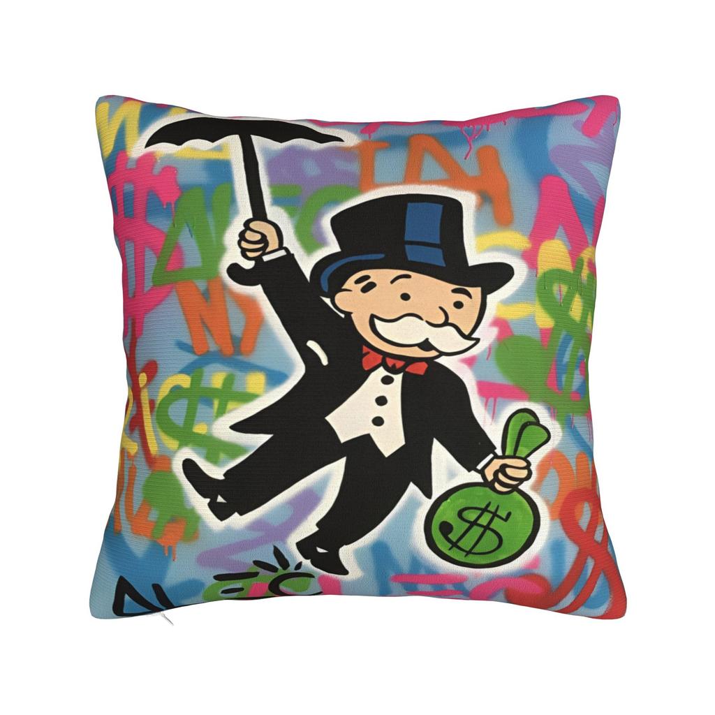 Monopolyes money game Printing Pillowcase Cushion Cover Throw Pillow Cover New Style Living Room Decor Zippered Multi Size