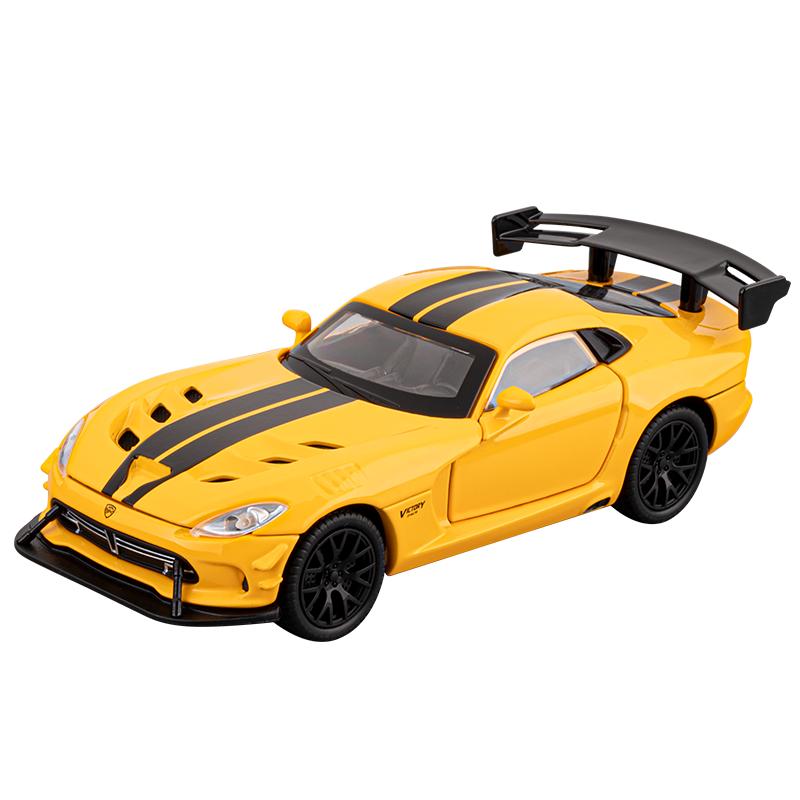 Модель спортивного автомобиля Dodge Viper из сплава масштаба 1/32, Американский маслкар, Имитация, Игрушечный автомобиль, Коллекция игрушечных автомобилей для мальчиков, Миниатюра