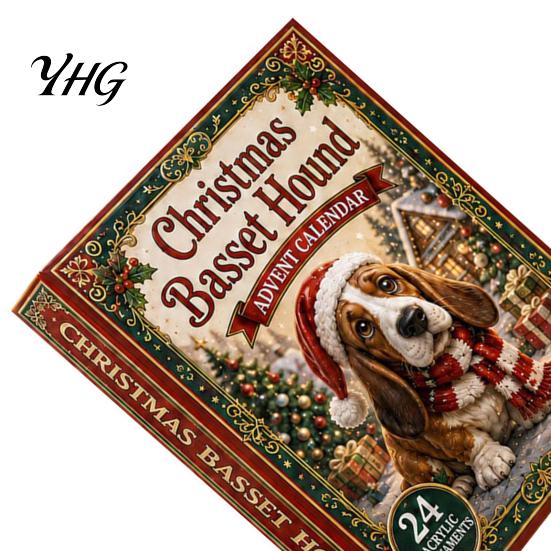 Dog Christmas Tree Ornaments 2026 Advent Calendar, 24-Days Countdown Calendar with 24 Festive Puppy Daily Gift Ornament, 2D Acrylic Cartoon