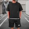 Мужской летний спортивный костюм Футболка и шорты Повседневный костюм из двух предметов с коротким рукавом