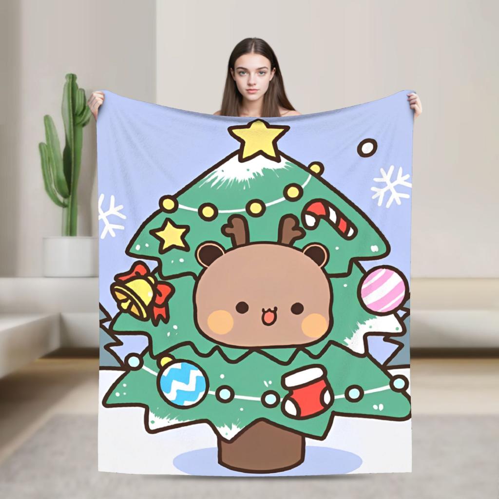 Bubu Dudu Sleep Flannel Blanket Awesome Throw Blanket for Home Hotel Sofa 125*100cm Plush Thin Quilt