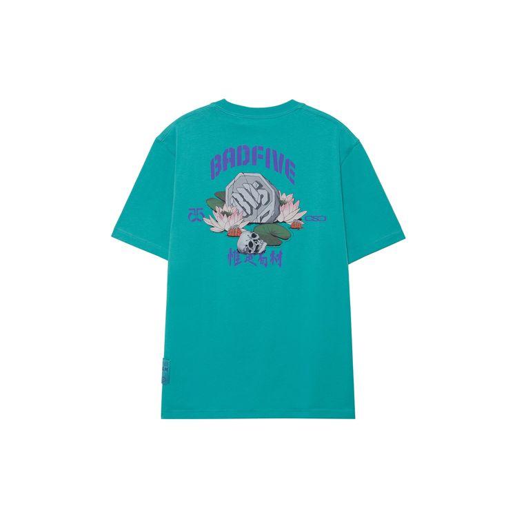 Футболка с коротким рукавом Li Ning Badfive Weichu Youcai с круглым вырезом и принтом, мужские топы Bibo-Green AHSRB47-2