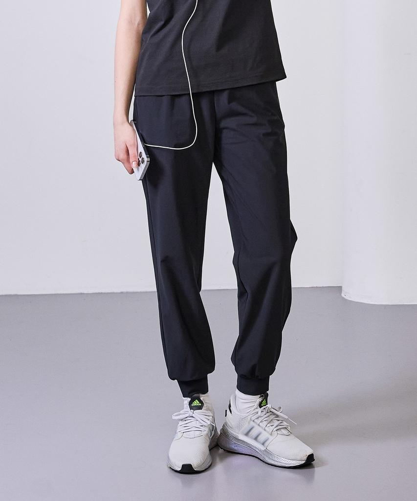 BASIC HOUSE Women'S Super Stretch Spandex Elastic Waist Jogger Pants Black