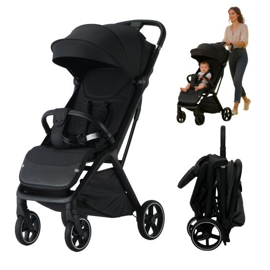 Yousheng Складная детская коляска Портативное сиденье с высоким обзором с корзиной для хранения, подстаканником, крючком, солнцезащитным козырьком, колесами с амортизацией, прогулочная коляска для младенца