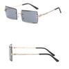 Rimless Sunglasses Womens Rectangle Shades Summer Fashion Trendy Uv400 Eyewear