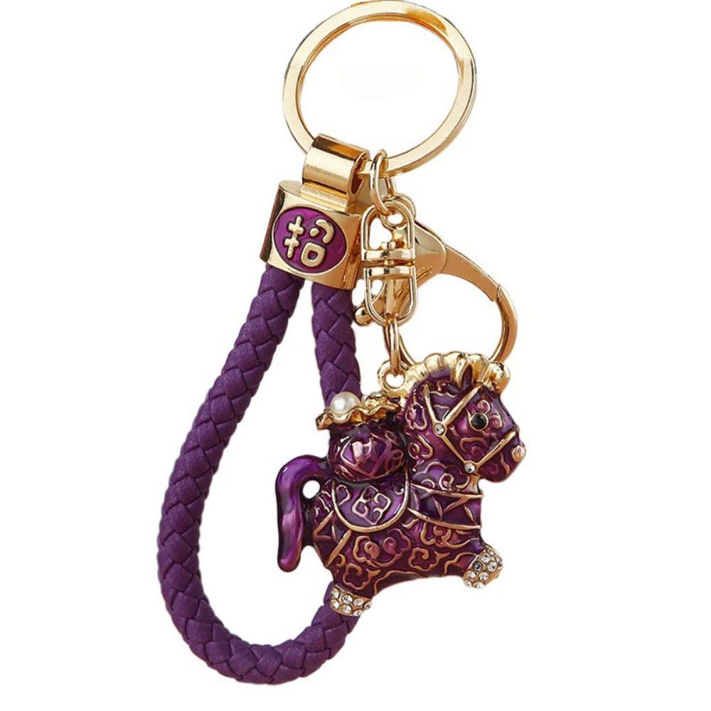 Exquisite Zodiac Horse Pendant Rhinestone New Year Pendant Fashion Horse Year Keychain Ornaments