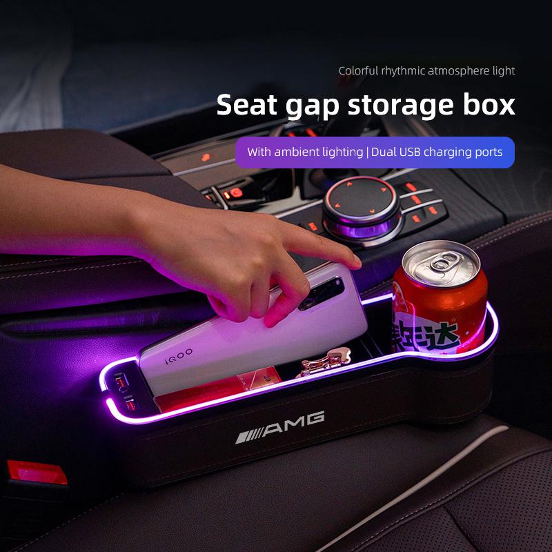 Car Seat Gap Organizer USB Charging Multifunction Storage Box For Mercedes Benz AMG A B C E G CLA W211 W203 W204 C260 E300L A200
